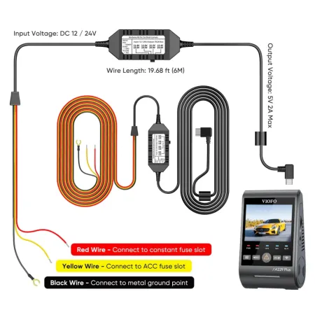 VIOFO HK4 – Zasilacz Hardwire 12–24V USB-C